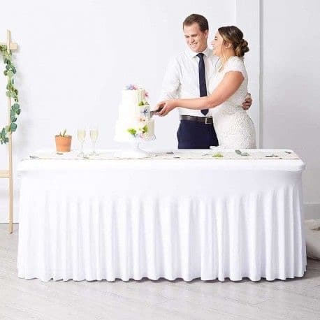 Nappe juponnage table rectangulaire