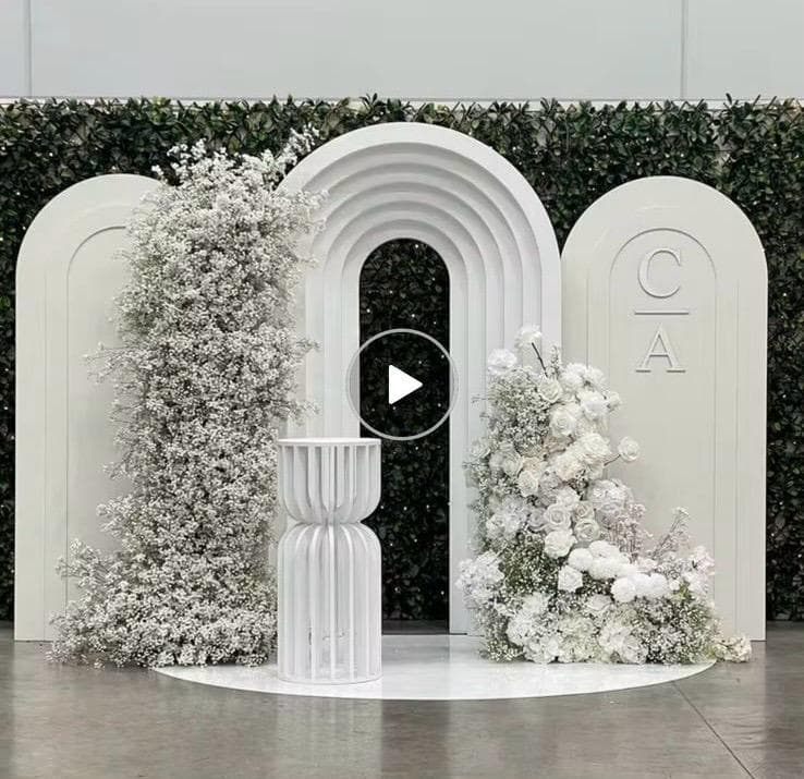 Décor Scénographique Arches Triples Blanches
